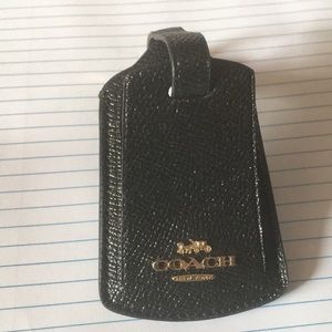 Coach luggage tag black glitter